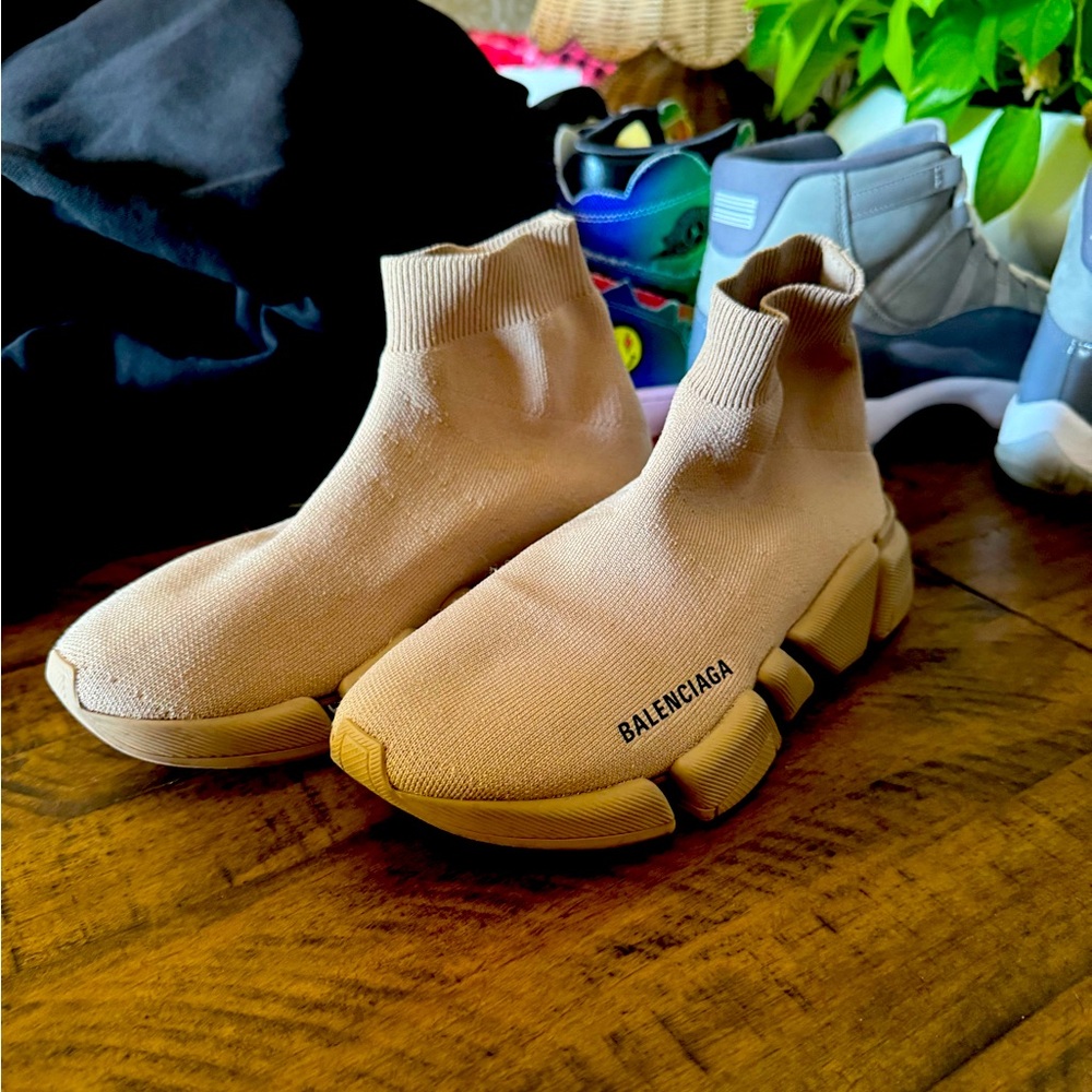 Balenciaga Beige Woman Speed 2.0 Sock Sneakers